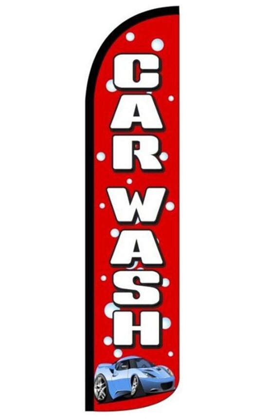 Car Wash (Red) Windless Flag